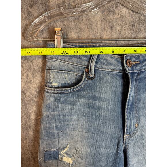 Neuw Womens Vintage Skinny Patch Distressed Raw Hem Jeans - Size 8R - Picture 9 of 11